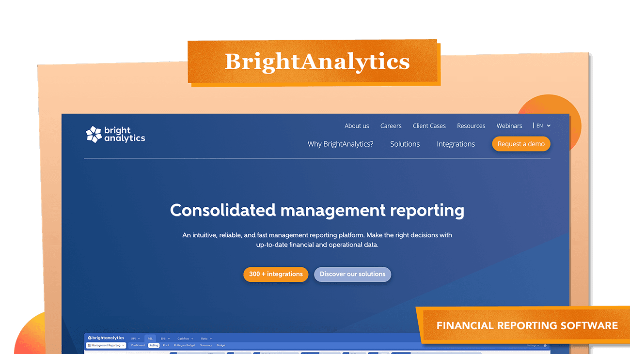 All-in-one consolidated management reporting. Intuitive, reliable and fast.